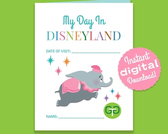 Disneyland Park Checklist: Anaheim Attractions, Ride Planning (Digital Download, PDF, 8.5x11")