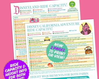 Guía de capacidad de atracciones de Disneyland: planificación de viajes familiares, planificación de asientos en el vagón de atracciones con niños, lista completa de atracciones de Disneyland Resort