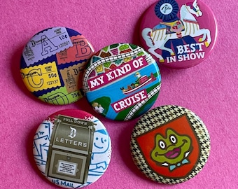 MIX N' MATCH Buttons for the Magic Park Fan w/ Original Art Inspired by Attractions, Fairy Tales, Princesses, Villains, Sidekicks, Snacks
