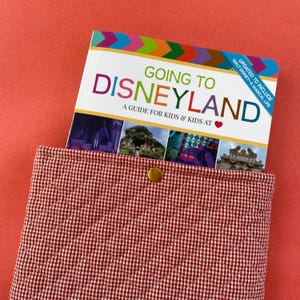 Quilted Book Sleeve: Prairie Red Gingham Cotton Book Protector with Matching Lining & Snap Closure, Book Lover Gift, 8.5" x 11.75"