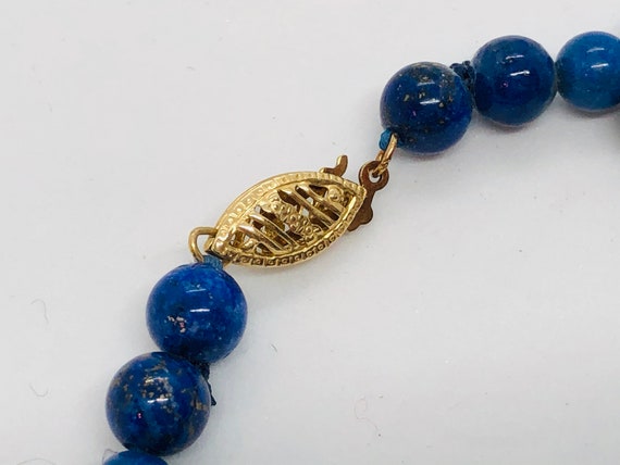 Beautiful Lapis Lazuli Beaded Bracelet ~ 14k Gold… - image 3