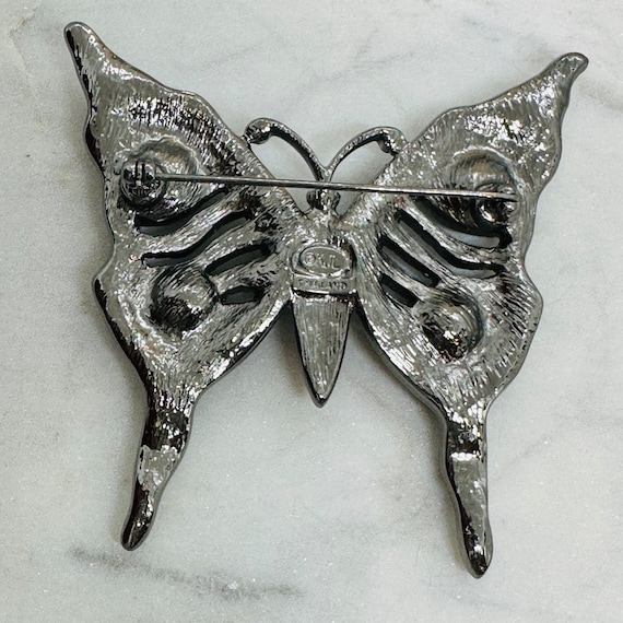 Kenneth J Lane KJL Purple & Blue Butterfly Rhines… - image 3