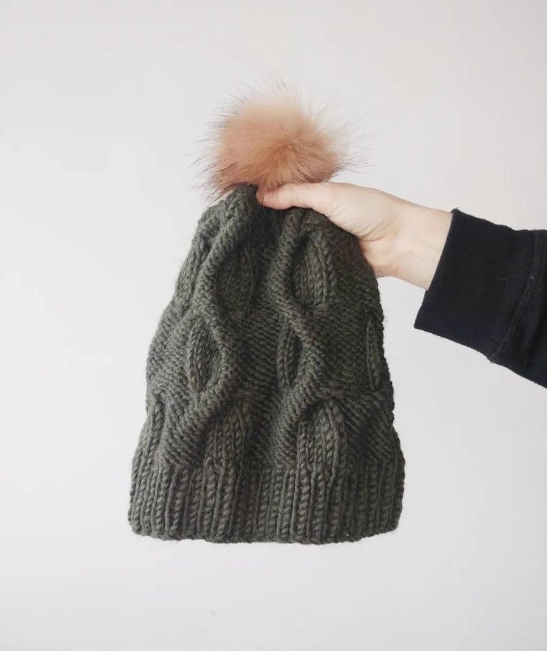 KNITTING PATTERN: Upside Down / Chunky Cable Hat Pattern / Instant ...