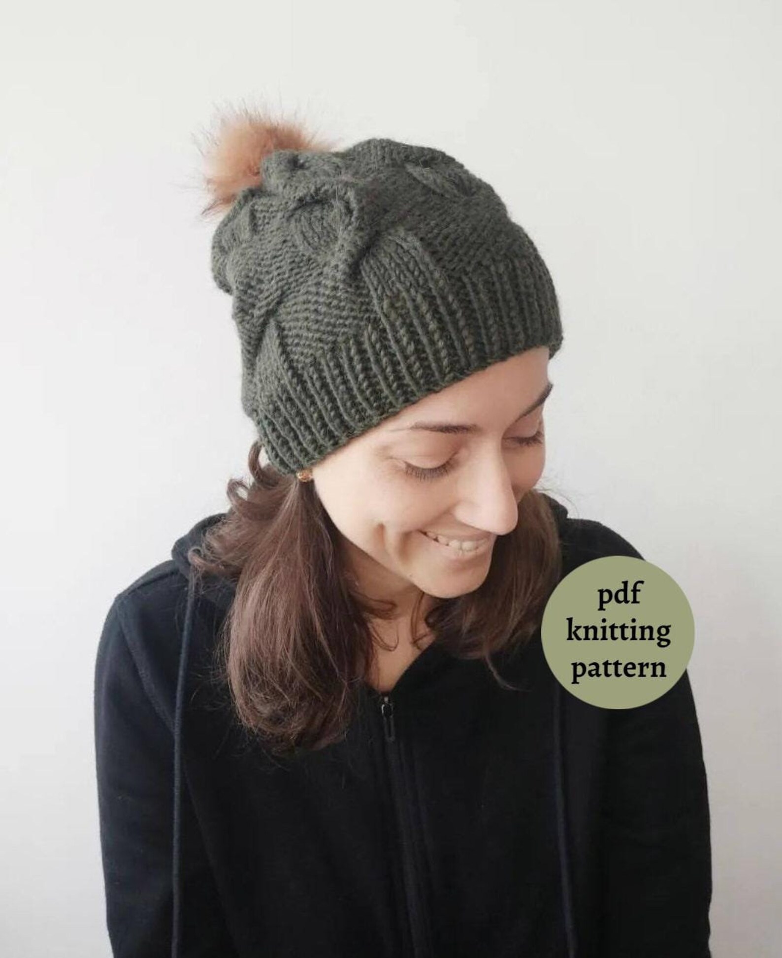 KNITTING PATTERN: Upside Down / Chunky Cable Hat Pattern / Instant ...