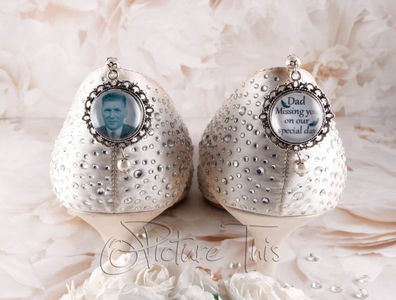 Bridal Shoe Clips Bridal Shoe Charms Custom photo Charm Etsy
