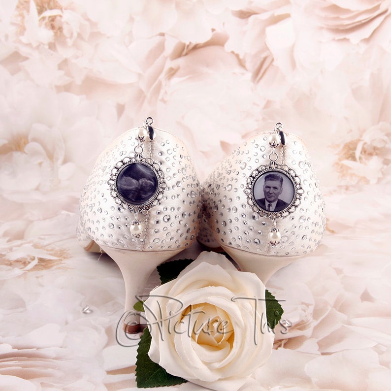 Bridal Shoe Clips Bridal Shoe Charms Custom photo Charm Etsy