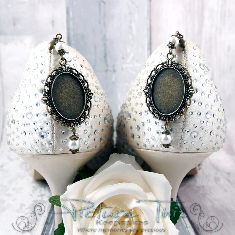 Custom Bridal Shoe Charms Wedding shoe charm Gold Photo Shoe Etsy