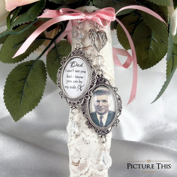 Memorial Photo Charm Bridal Bouquet