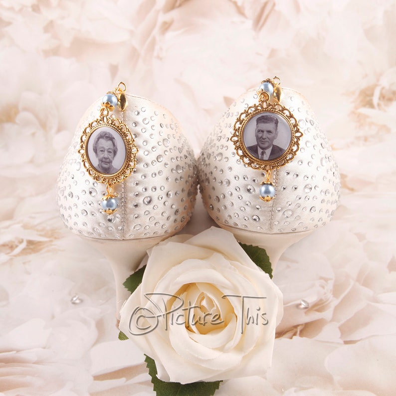 Bridal Shoe Clips Bridal Shoe Charms Custom photo Charm Etsy
