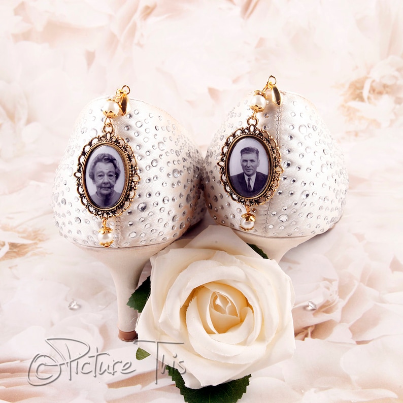 Bridal Shoe Clips Bridal Shoe Charms Custom photo Charm Etsy