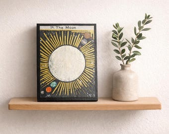 Carta del Tarot "La Luna" pintada a mano: pintura original en tinta y acrílico
