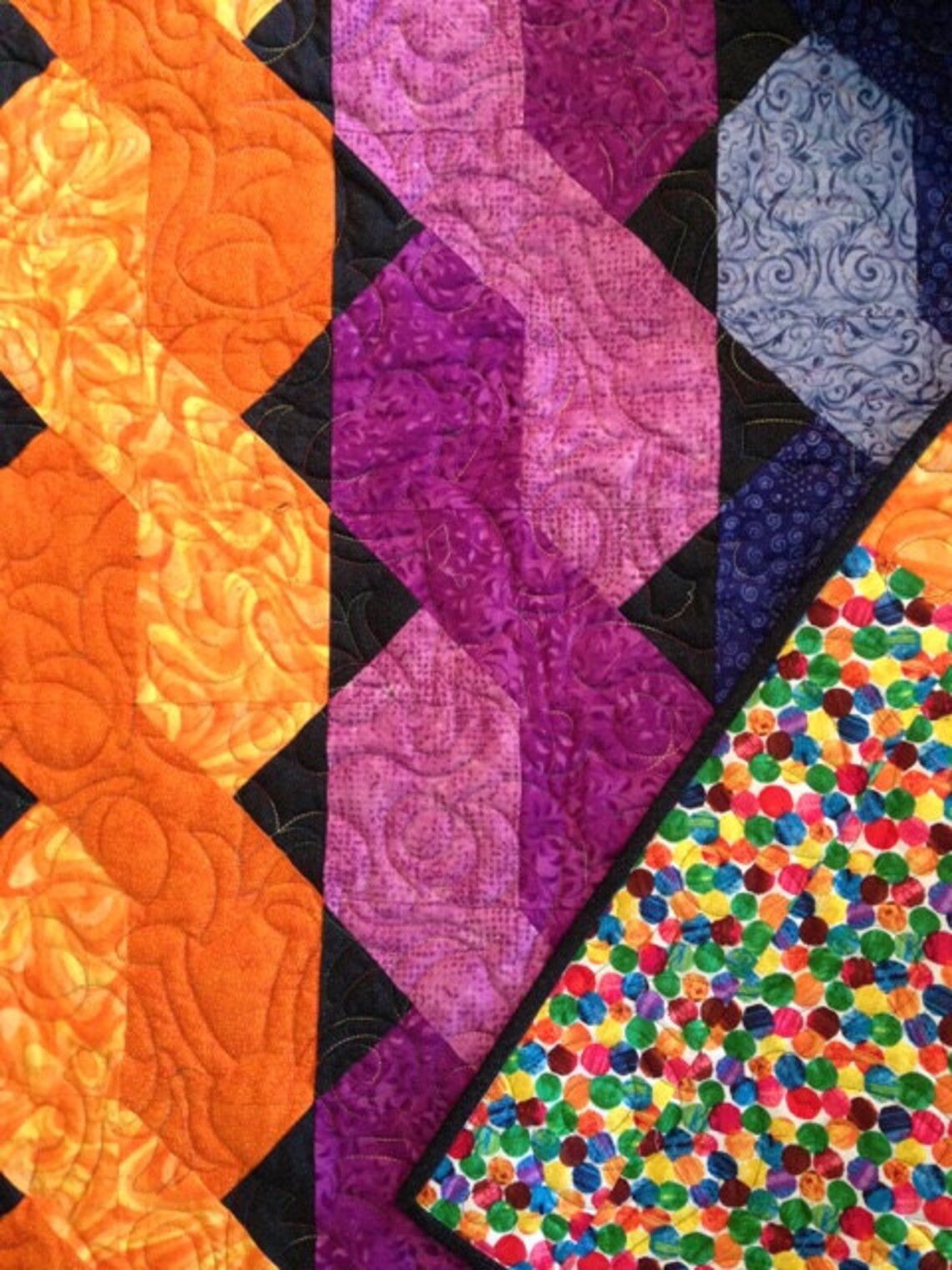 Bright Multicolored Baby Quilt Etsy