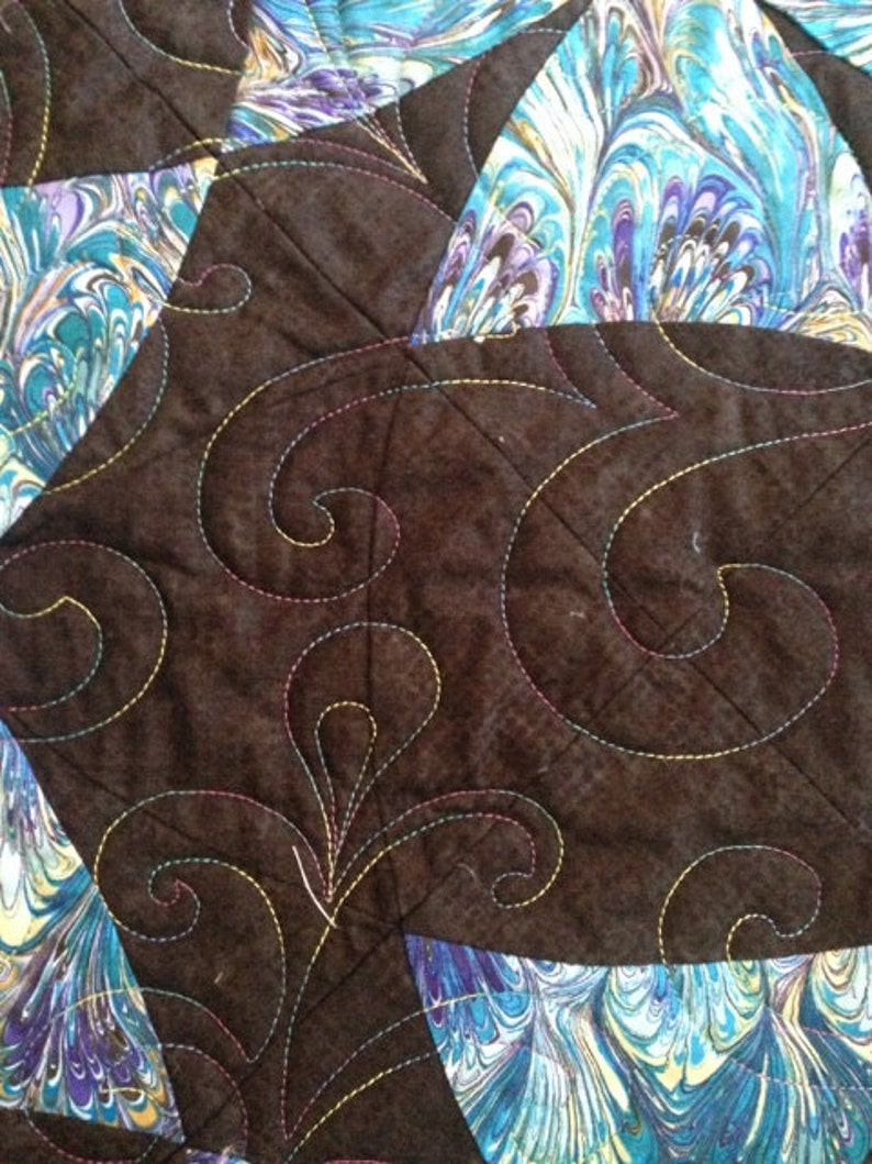 Blue Peacock Quilt Etsy