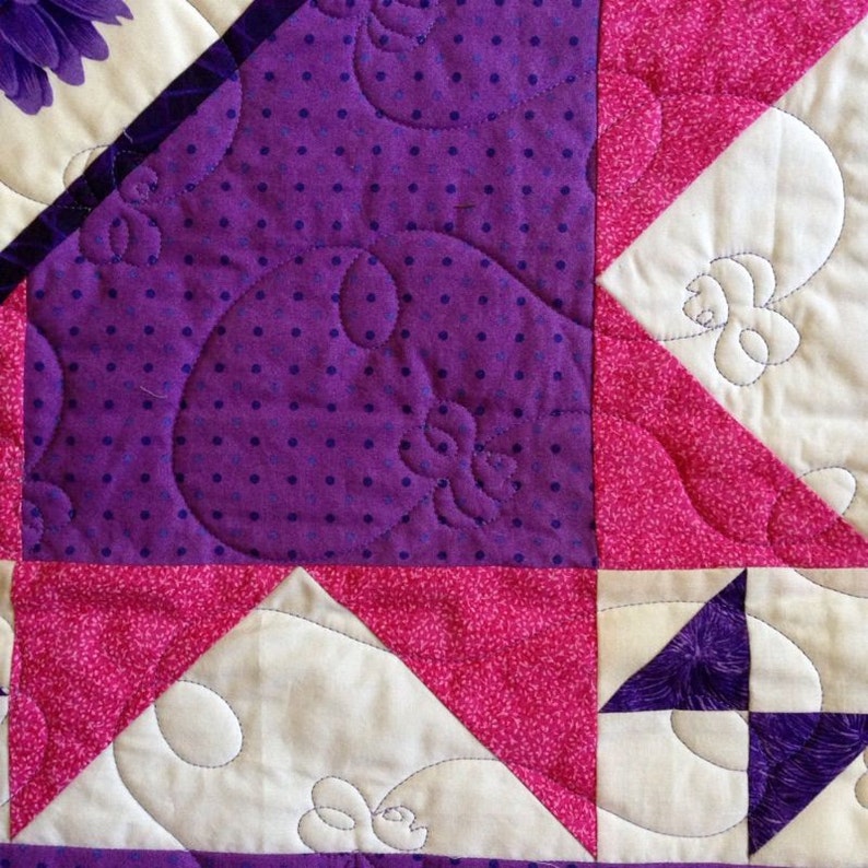 Purple and Pink Flower Quilt Etsy