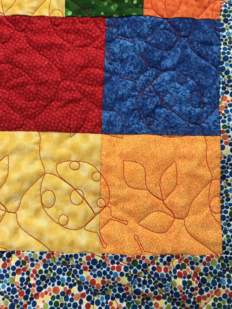 Bright multicolored baby quilt Etsy