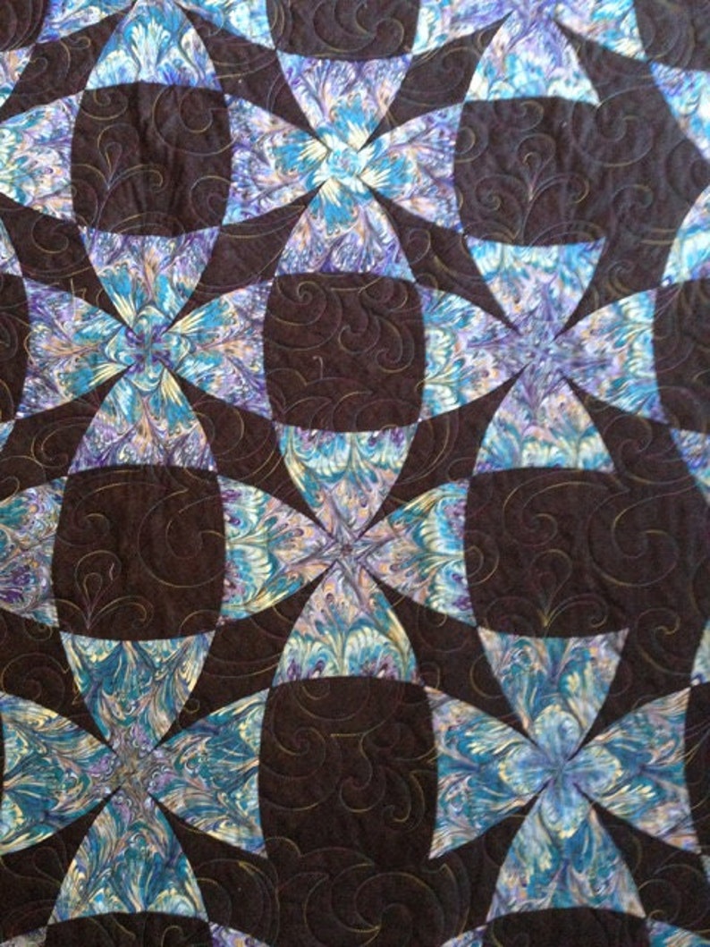 Blue Peacock Quilt Etsy