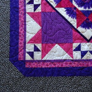 Purple and Pink Flower Quilt Etsy Purple bed quiltbouquet patchwork bed quiltgiftflower