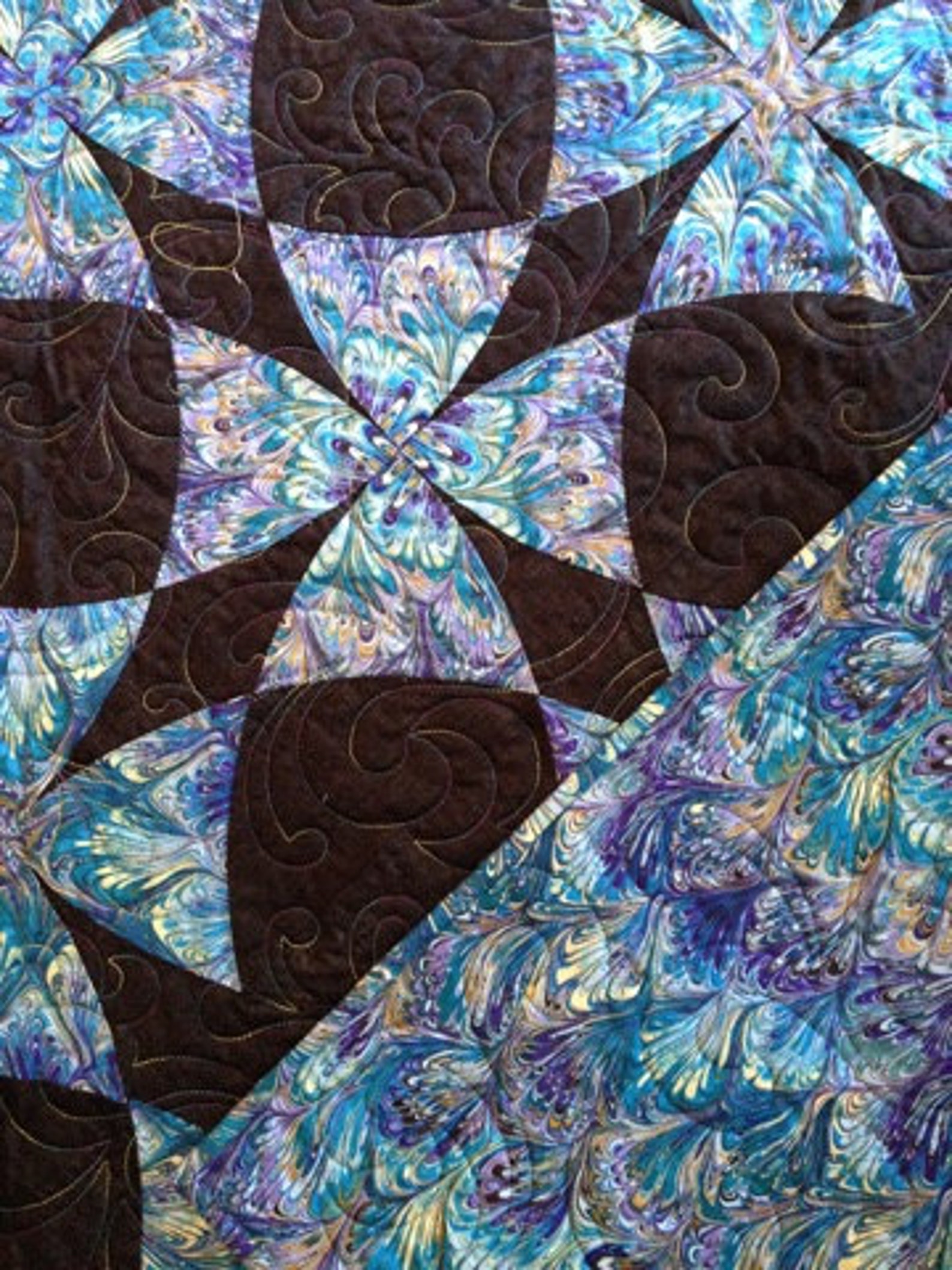 Blue Peacock Quilt Etsy