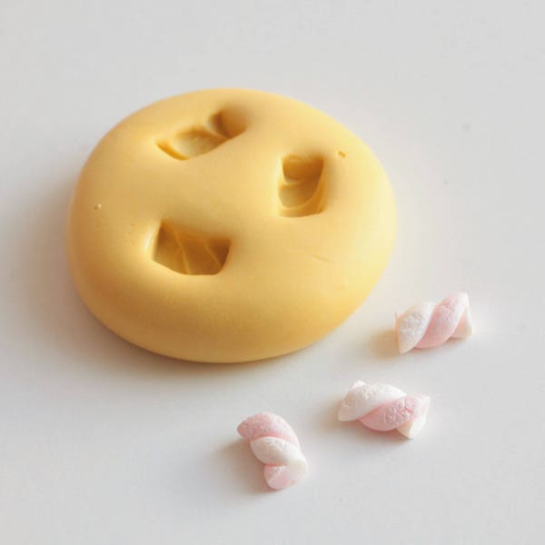 Marshmallow silicone mold, 6mm miniature Marshmallow candy. For fimo, resin, airclay