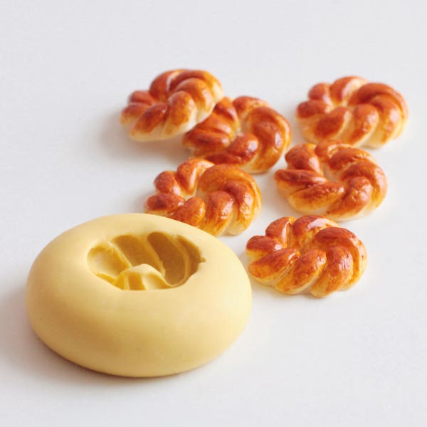 Gedrehte Brioche-Silikonform für Fimo-, Harz-, Airclay- und Miniaturkreationen