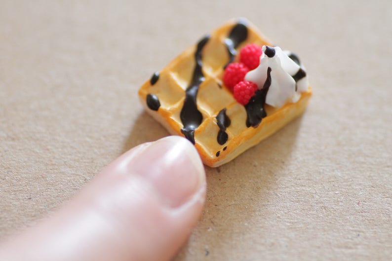 Waffle silicone mold for fimo, resin, airclay, miniature creation image 2