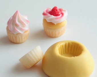 Silicone cupcake mold base 1cm. For fimo, resin, airclay, muffin, cake, miniature, create