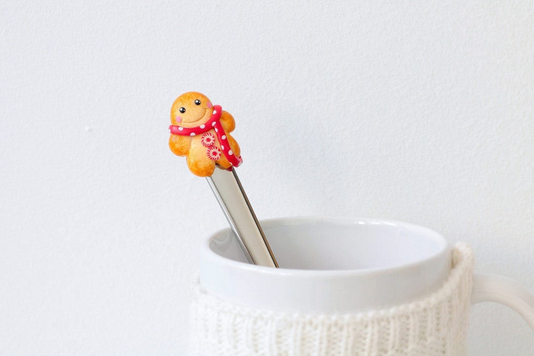 Spoon Christmas Gingerbread Man Red Scarf in Fimo - Etsy