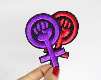 Feminist symbol embroidered sew on patch