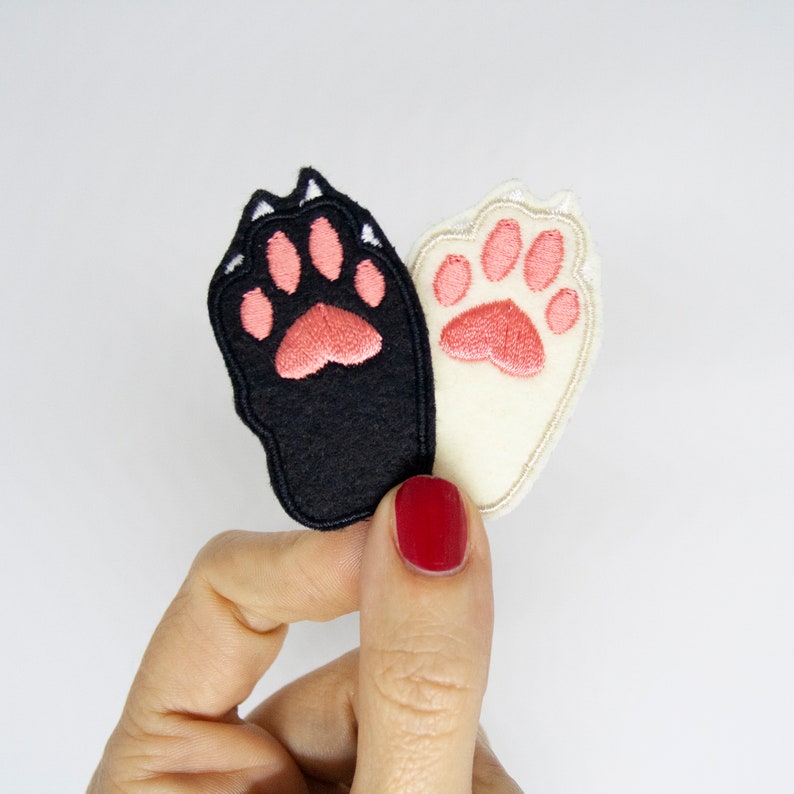 Cat paw embroidered patch image 1