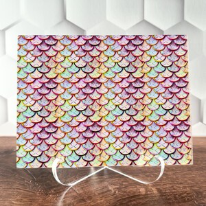 Colorful Mermaid Scales UV Printed Acrylic Sheets | Patterned Acrylic for Laser Cutting, Jewelry Making | Clear, Glitter, Holographic