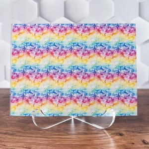 Rainbow UV Printed Acrylic Sheet | Patterned Acrylic for Laser Cutting, Jewelry Making, DIY Craft | 1/8" Thick | Clear, Glitter, Holographic