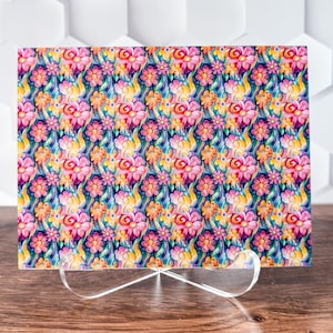 Flower UV Printed Acrylic Sheet | Patterned Acrylic for Laser Cutting, Jewelry Making, DIY Crafts | 1/8" Thick | Clear, Glitter, Holographic