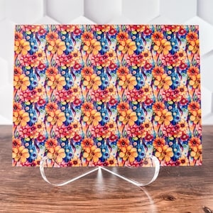 Flower UV Printed Acrylic Sheet | Patterned Acrylic for Laser Cutting, Jewelry Making, DIY Crafts | 1/8" Thick | Clear, Glitter, Holographic