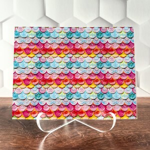 Colorful Mermaid Scales UV Printed Acrylic Sheets | Patterned Acrylic for Laser Cutting, Jewelry Making | Clear, Glitter, Holographic