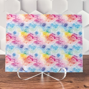 Rainbow UV Printed Acrylic Sheet | Patterned Acrylic for Laser Cutting, Jewelry Making, DIY Craft | 1/8" Thick | Clear, Glitter, Holographic