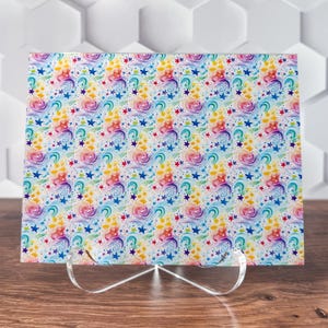 Rainbow UV Printed Acrylic Sheet | Patterned Acrylic for Laser Cutting, Jewelry Making, DIY Craft | 1/8&quot; Thick | Clear, Glitter, Holographic