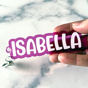 Personalized Acrylic Keychain, Acrylic name tag, Back to school gift, Bag tag for kids, Diaper bag tag, lunch box tag