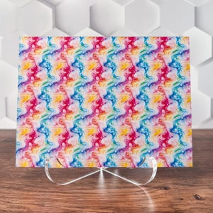 Rainbow UV Printed Acrylic Sheet | Patterned Acrylic for Laser Cutting, Jewelry Making, DIY Craft | 1/8" Thick | Clear, Glitter, Holographic