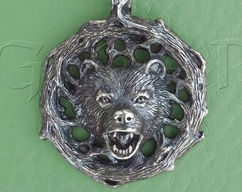 Silver 925 Bear Pendant: Embrace the Wild Spirit of the North! Bear Totem - Silver Pendant for Strength and Fearlessness. Bear Gift Idea.