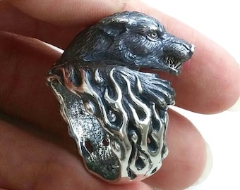 Wolf Totem Silver Ring: Unleash the Power of the Wild. Fenrir Inspired Silver Ring - A Symbol of Strength. Wolf Lover's Dream Gift!