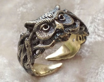 Girls Vintage Owl Ring Ring Vintage Enamel Ring Metal Childs Ring Adjustable Ring Vintage Owl Ring Owl Ring Childs Ring