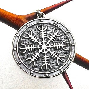 Aegishjalmur Pendant - The Symbol of Awe and Protection in Norse Mythology - Handcrafted Norse Jewelry. Helm of Awe Amulet - Viking Necklace