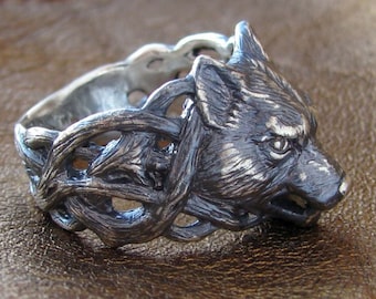 Silver Wolf Totem: Stunning Handcrafted Ring Embodies Strength and Wisdom. Connect with your wild side with this piece of Wolf jewelry.