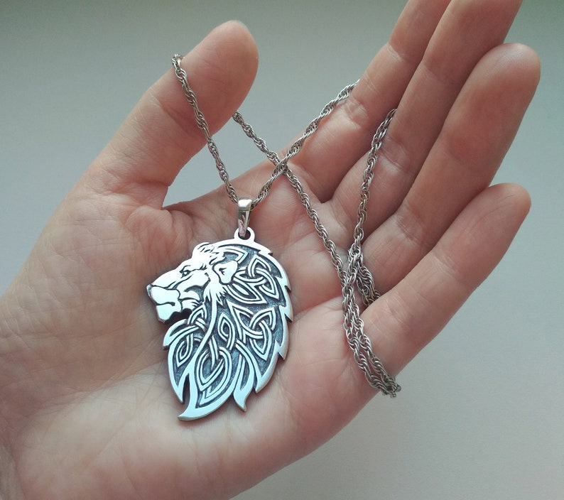 Silver Lion Pendant.lion Pendant.silver Lion Jewelry.lion Etsy