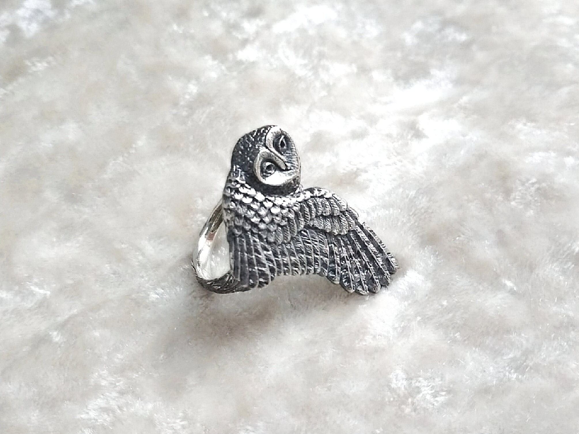 Vintage Owl - Exquisite Silver Bird Ring - Timeless Avian Charm - Unique Owl Jewelry for Her - Owl I