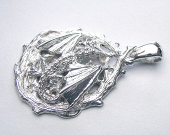 Sterlingzilveren vliegende draak hanger ketting met 18 zilveren ketting, dames fantasie gothic sieraden cadeaus heren - België