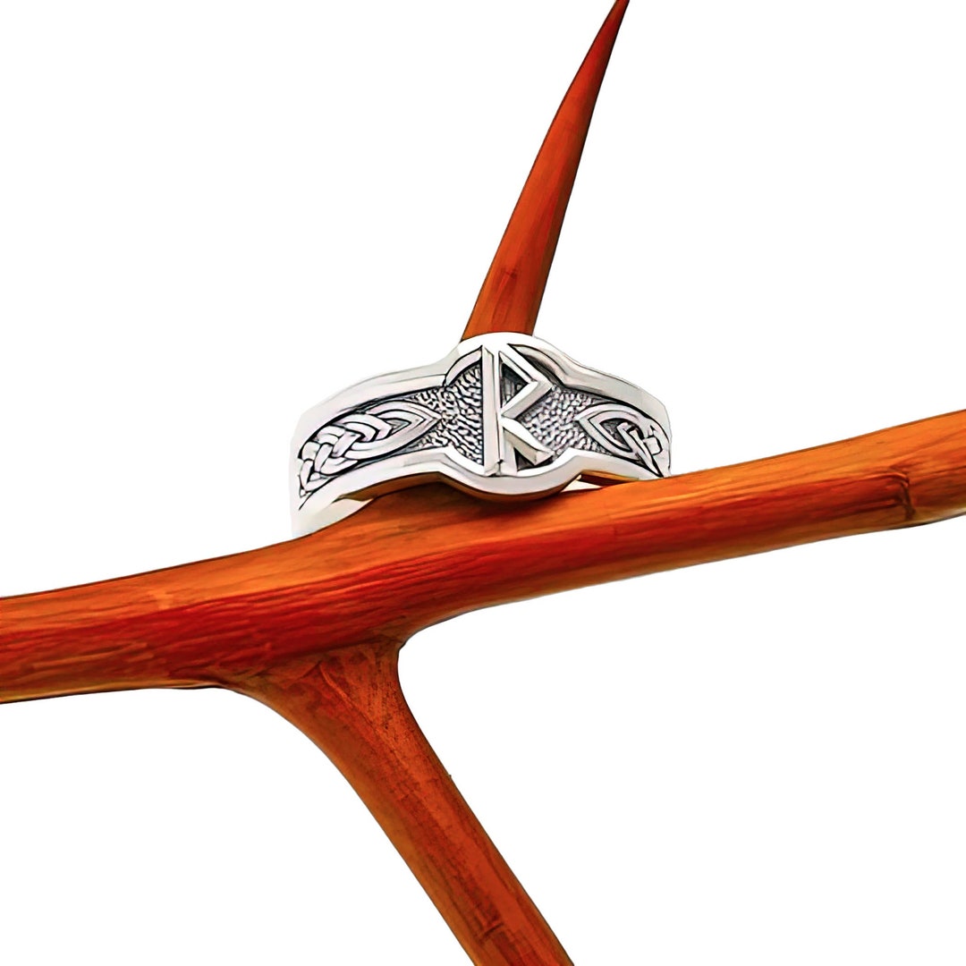 Viking Raidho Rune Ring - Authentic Elder Futhark Rune Symbol for Safe ...