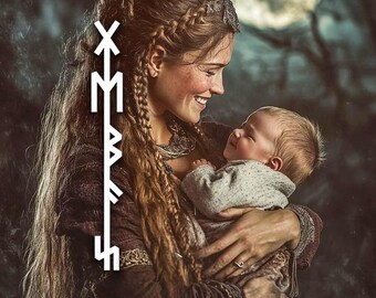 Personalized Pregnancy Bindrune for Safe Birth & Protection | Custom Rune Talisman for Calm, Strength and Motherhood Journey