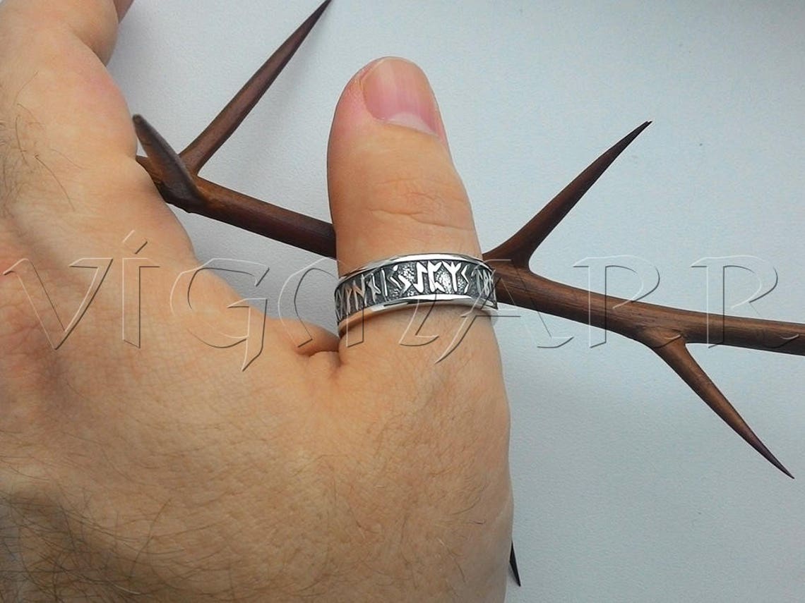 Big Viking Rune Ring.Runes.Futhark.Viking runes.Rune | Etsy