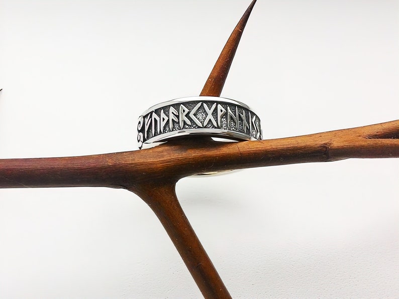 Big Viking Rune Ring.Runes.Futhark.Viking runes.Rune ring.Elder futhark.Asatru.Nordic.Runes and meanings.Rune ring.Vikings.Rune jewelry. image 1